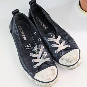 Converse Ballet Slip-ons Leather Black Sz 6